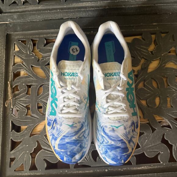 Hoka One One Rocket X White Multicolor Race Running Athletic Shoes Men's Size 13 - Picture 16 of 16